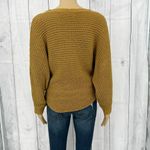 American Eagle  MEDIUM Womens Yellow Knit Soft Long Sleeve V Neck Crop Sweater Photo 3