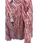 Akemi + Kin Anthropologie Akemi + Kim Striped Embroidered Tassel Boho Blouse Size Medium Photo 4