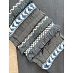 THML  Cardigan Womens Size Small‎ Blue White Ruffle Fringe Boho Southwestern Photo 3