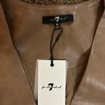 7 For All Mankind Brown leather long sleeve top Photo 3