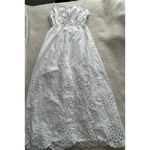 Madewell  Eyelet Lace Tank Midi Dress in Poplin White Size 00 Photo 9