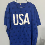 CODE FIVE Blue Short Sleeve Crewneck Tee Shirt USA w/ Stars Women's Plus Size 3X Photo 0