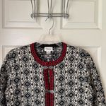 Vintage Cambridge Dry Goods Wool Fair Isle Red Black Cardigan Sweater Size M Photo 2