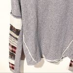 Free People  We The Free Womens Grey Patchwork Sleeves Crewneck Slub Sweatshirt Photo 1