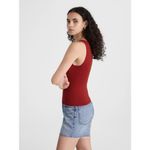 Madewell Merino Wool-Silk Blend Boat-Neck Sleeveless Knit Sweater Top Red Sz M Photo 4