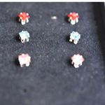 The Gemseller 5 Pr. Swarovski Crystal White Gold PLated Post Like New Earrings Silver Photo 3