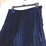 Banana Republic L Deep Blue Velvet Wide Leg Crop Pant Palazzo Holiday Party Glam Photo 2