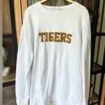 Tigers Sweatshirt Pullover College LSU Auburn Clemson embroidered crewneck White Size L Photo 0