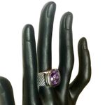 MICHAEL DAWKINS Starry Night Faceted Purple Amethyst Sterling Silver Ring Sz 9 Photo 2