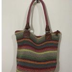 The Sak Crochet Multi Colored Stripes Boho Shoulder Bag Purse Photo 0