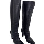 Vicini Giuseppe Zanotti Tall Black Leather Boots Size 40 High Heel Italian Chic Photo 1