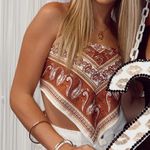 SheIn Paisley Print Tie Back Tube Top Photo 4