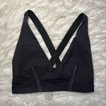 Carbon38 Contrast Stitch Cross Back Bra Black Photo 2