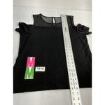 Tahari Womans XL Black Blouse Peek A Boo Short Sleeves Pullover NWT Photo 5