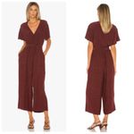 Rails Womens V-Neck Short Sleeve Jet Jumpsuit Rust Spotted Wide Leg Size XS Photo 1