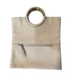 Michael Kors Michael Rosie Ring Foldover Clutch NEW with Marks Lt Cream Leather Photo 13
