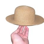 Women Tan Sun Hat Shimmer Pineapple Fedora One Size Wide Brim Beach Resort EUC Photo 1