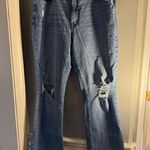 Seven7  Blue Flare Wide Leg Jeans Distressed Photo 0