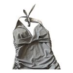 Black & White Striped Halter Neck One Photo 1