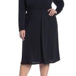 Abound NWT Black V-Neck Midi Dress Long Sleeved Plus Size Photo 0