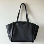 Neiman Marcus  Faux Shearling Reversible Vegan Leather Black Tote Bag Luxury Photo 13