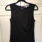 Loft Black and Purple  Chiffon Pleated Skirt Dress Size 6 Photo 2