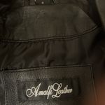 Amalfi Leather belted Jacket black trench Coat Size Medium 90’s Y2K matrix Photo 11