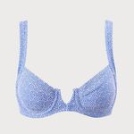 Berlook Blue Jacquard Underwire Bikini Top ONLY 44 Size XL Photo 6