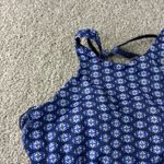 Athleta  Blue Pattern High Neck Longline Bra Top 36D/DD Activewear Sports‎ Bra Photo 8