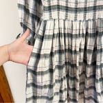 Madewell  Lucie Elbow-Sleeve Smocked Mini Dress Large Women’s Lebaum Plaid ND174 Photo 6