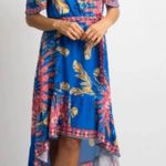 Flying Tomato Royal Blue Floral High Low Ruffle Off Shoulder Dress Medium M Photo 0