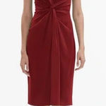 MM.LaFleur Taylor 2.0 Dress Gathered Knot Sleeveless Size 14 Pomegranate Red Photo 0