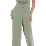 June and Hudson Green Ruffle Jumpsuit Photo 0