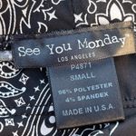 See You Monday  Women's Small Black  White Bandana‎ Print Boho Hippie Leggings Photo 6