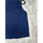 J Crew Tank Womens 8 Navy Green Embroidered Bib Tassel Keyhole Sleeveless Top Photo 8