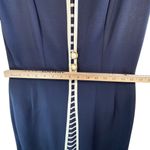 Petite Sophisticate Vtg 90s Office Siren Old Money Sheath Dress Career Wear Button Front Navy 10P Photo 5