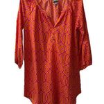 Mud Pie Vibrant Orange and Pink Geometric Women's Top Small Photo 0