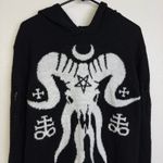 KILLSTAR  Sweater Womens XL Black The Calling Hoodie Knit Destroyed Cthulhu NWOT Photo 2