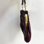 Etienne Aigner Vintage Oxblood Leather Kiss-Lock Purse Burgundy Rare Photo 2