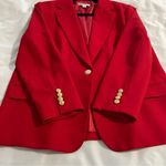 Pendleton ‎ Petite Blazer 100% Virgin Wool Bright Red with Gold Buttons Size 16 Photo 4