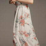 Anthropologie  The Somerset Strapless Maxi Dress Ivory Floral Size Medium NWT Photo 0