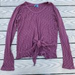 Anthropologie Left of Center Slub Knit purple maroon sweater long sleeve boho Photo 0
