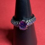 Bomb Party RBP8207 “Love Me Forever” Cubic Zirconia on Hematite Size 10 Ring NWT Purple Photo 0