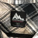 Mountain Club Womens Plaid Flannel Shirt Black/White Long Sleeve Button Photo 2