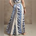 Banana Republic  Blue Print 100% Silk Belay Ultra Wide Leg Pants Size 8 Photo 2