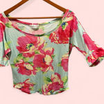 Abercrombie & Fitch Cute  floral boat neck lightweight floral top Y2K Photo 0