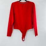 Good American NEW  Low Down Bodysuit Red Black Net Accent Sz 5 US XXL Minimalist Photo 4