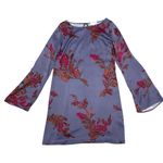 Leith  Lavender Floral Satin Shift Dress Size Large, Purple Pink Floral Dress Photo 11