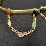 Judith Leiber Gold Semi Precious Stones Chain Belt Vintage 90s Accordian Stretch Photo 1