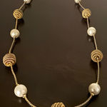 Trifari Vintage Gold Spiral | Faux Pearl Necklace Photo 0